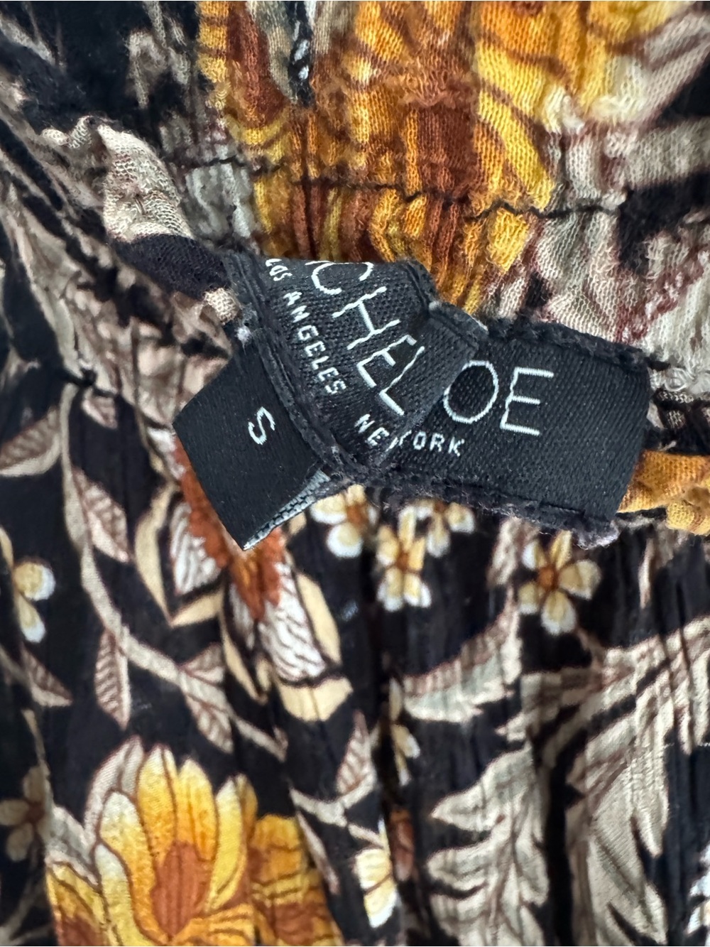 $5 CLOSET CLEANOUT Rachel Zoe Boho Black Beige Brown Floral Midi Skirt Small - Picture 2 of 3